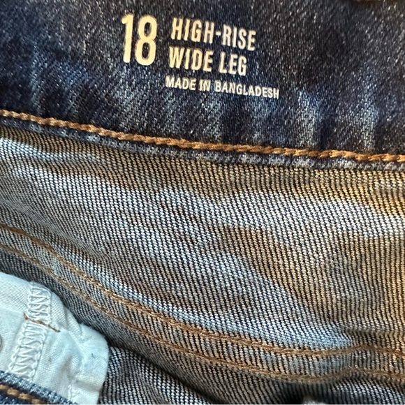 a.n.a Dark Blue wide leg high waist Jeans - Picture 3 of 5